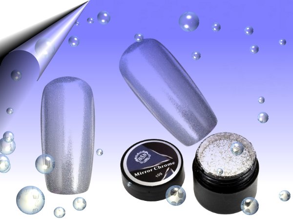 Mirror-Chrome-Gel-Glitzer-Powder-Silber-10g