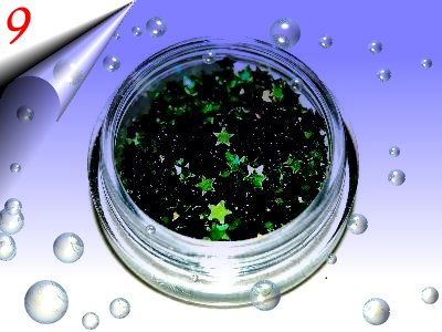 Nailart-Hologramm-Sterne-Dunkelgruen-Nr9