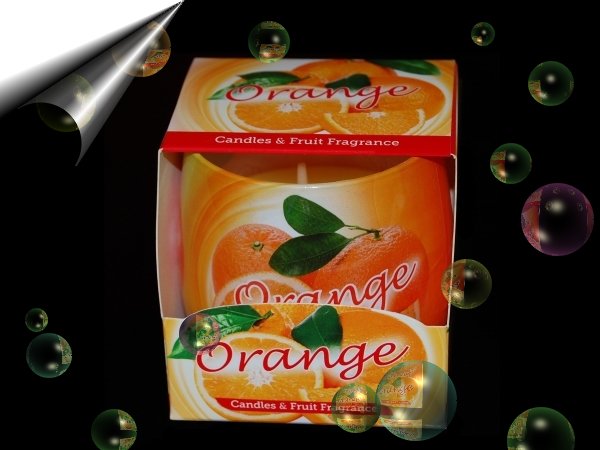 Orange-Duftkerze-Glas